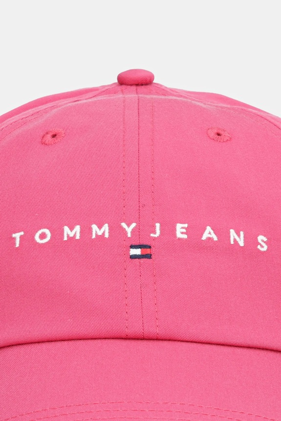 Βαμβακερό καπέλο του μπέιζμπολ Tommy Jeans AW0AW16868 ροζ SS26