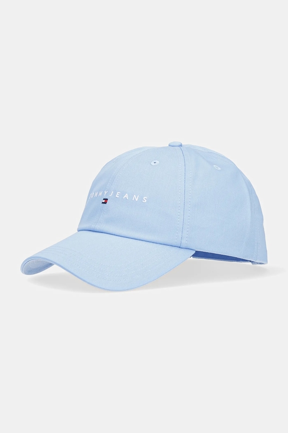 Tommy Jeans czapka z daszkiem bawełniana aplikacja niebieski AW0AW16868