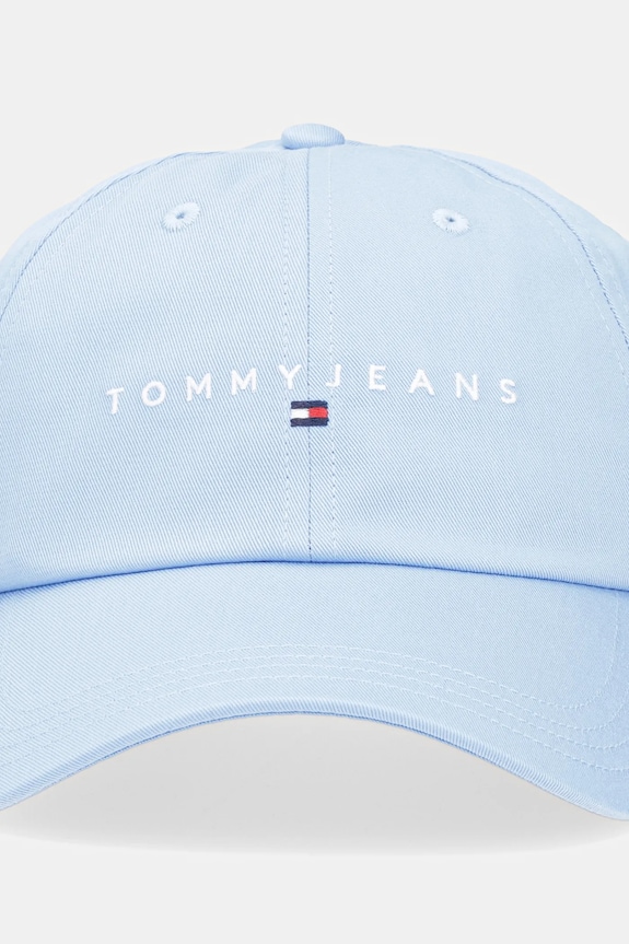 Tommy Jeans czapka z daszkiem bawełniana AW0AW16868 niebieski SS26