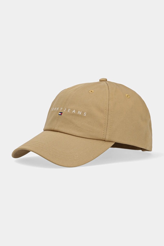Bavlnená šiltovka Tommy Jeans bavlna béžová AW0AW16868