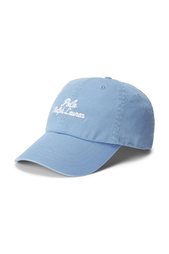 Βαμβακερό καπέλο του μπέιζμπολ Polo Ralph Lauren απλικέ μπλε 211954882