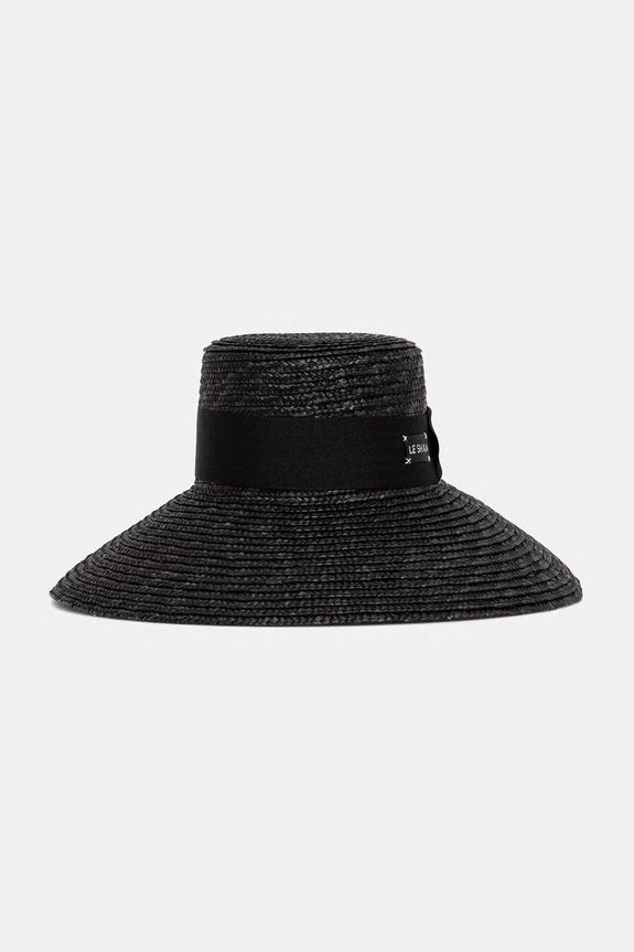 LE SH KA kapelusz z szerokim rondem damski Black Straw Veil pozostałe czarny BLackStrawVeil