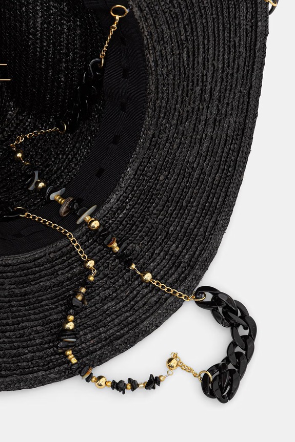 LE SH KA kapelusz słomkowy pleciony Black Fedora BlackFedora