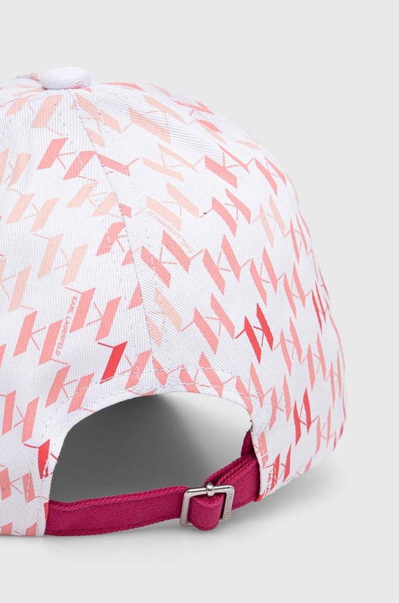 Doplňky Bavlněná baseballová čepice Karl Lagerfeld 245W3406 růžová