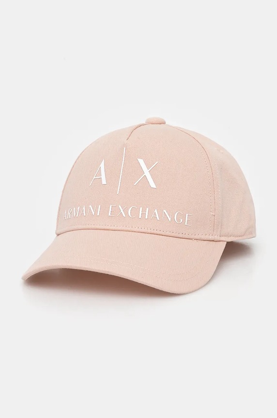 Armani Exchange czapka z daszkiem bawełniana aplikacja pomarańczowy 944171.2R110