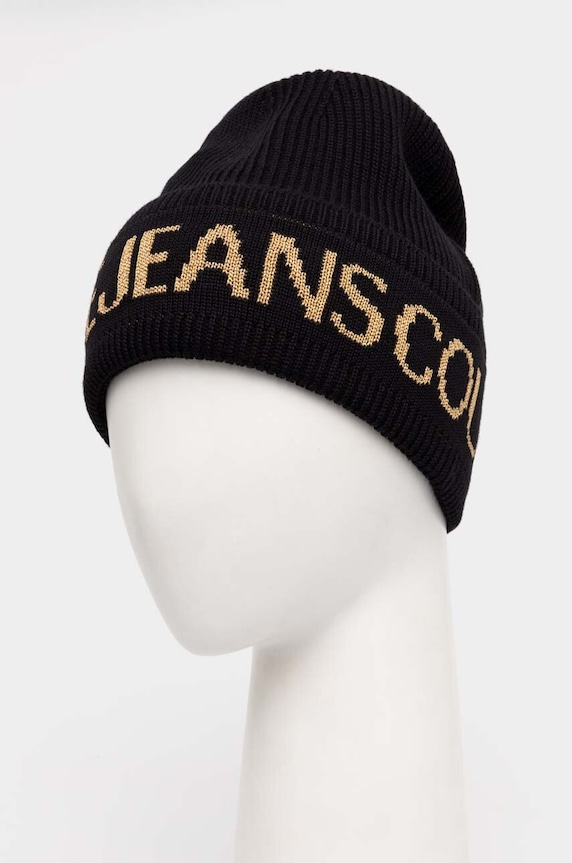 Versace Jeans Couture caciula din amestec de lana 77HAZK40.ZG316 negru AW24