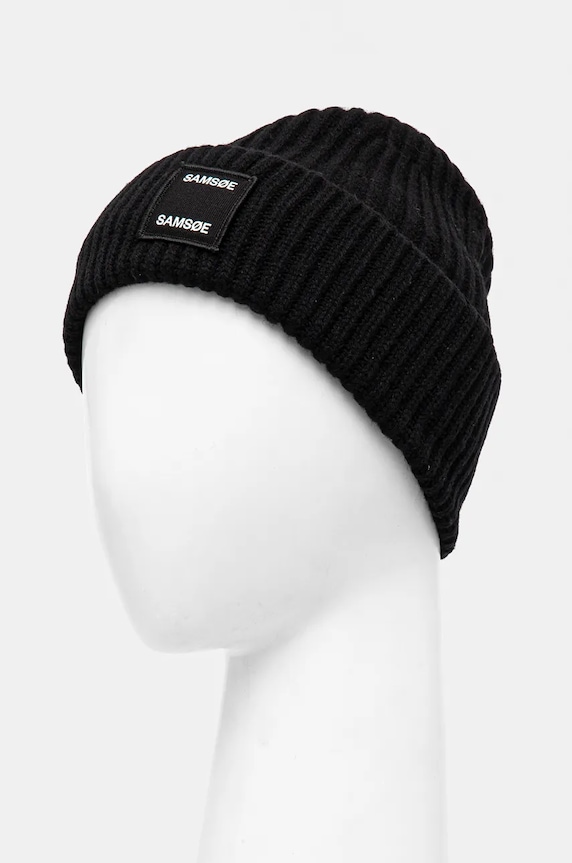 Samsoe Samsoe czapka wełniana SAMSOE F24300118 czarny AW24