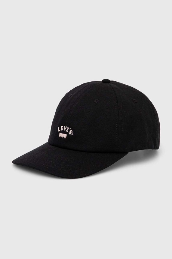 Памучна шапка с козирка Levi's памук черен 000AG.0000