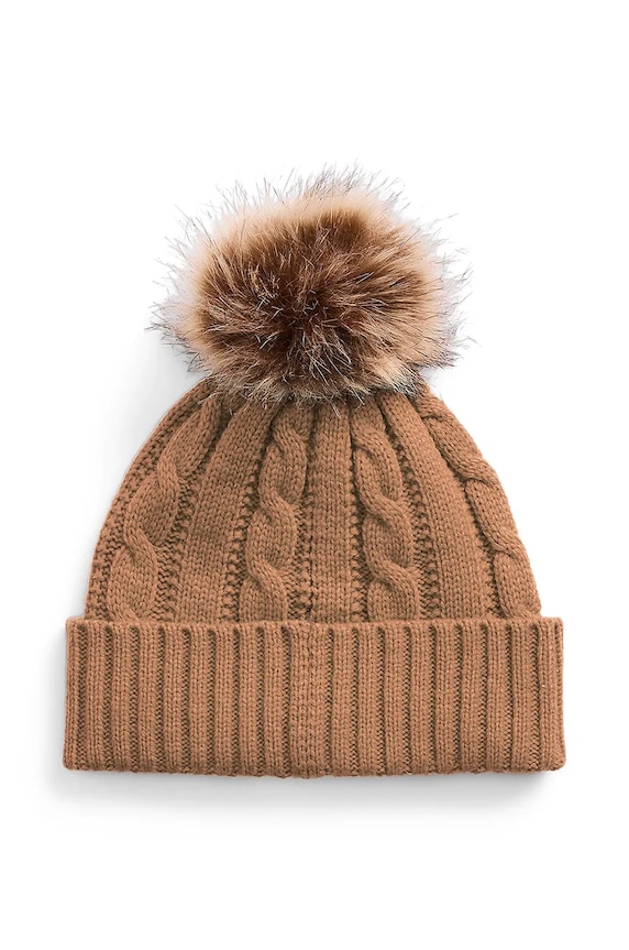 Шапка с вълна Lauren Ralph Lauren 454960081 бежов AW24