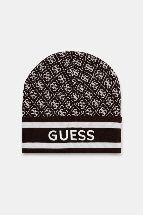 Guess czapka SEVYN z domieszką wełny brązowy W4BZ21.Z3JD2