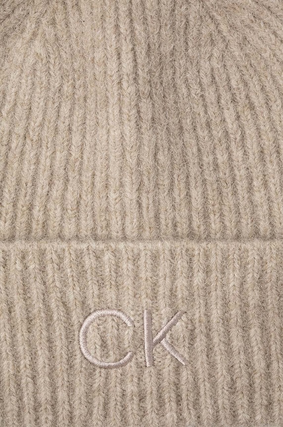 Vunena kapa Calvin Klein K60K612586 bež AW24