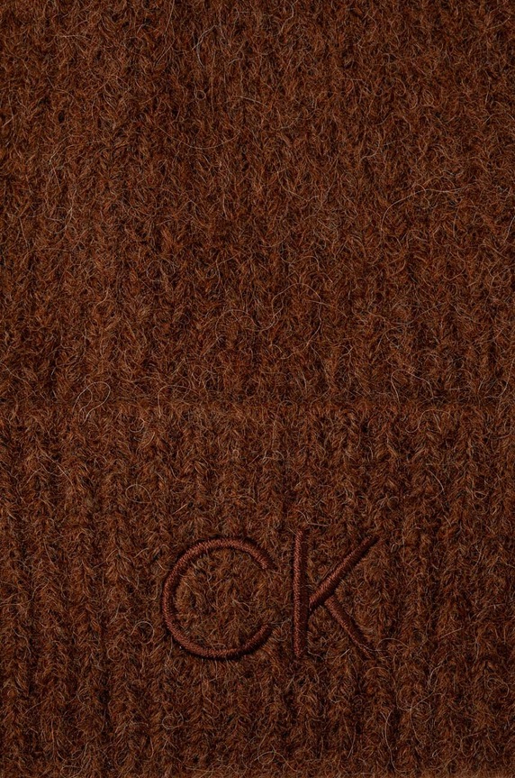 Doplnky Vlnená čiapka Calvin Klein K60K612586 hnedá