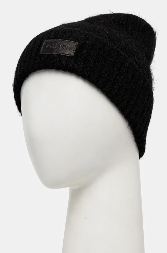 Μάλλινο σκουφί Calvin Klein K60K612594 μαύρο AW24