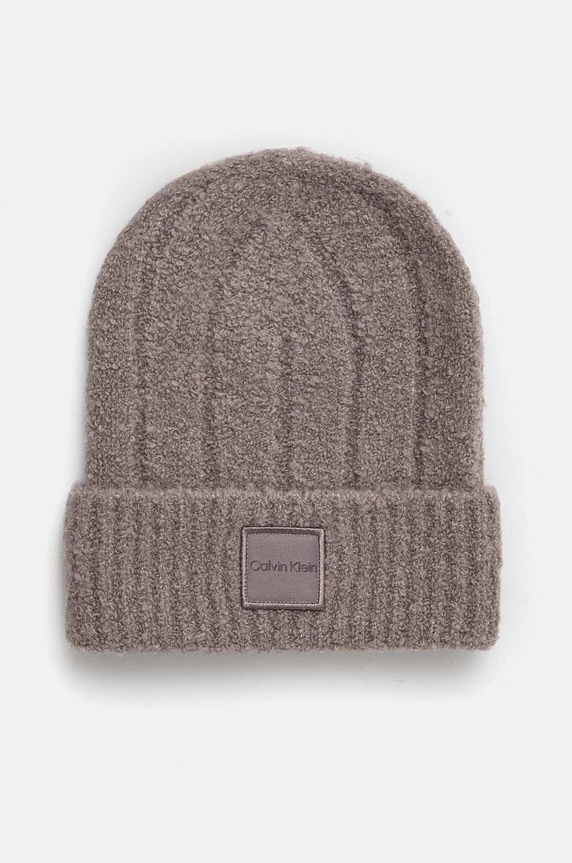 Kapa s dodatkom vune Calvin Klein s dodatkom vune siva K60K612596