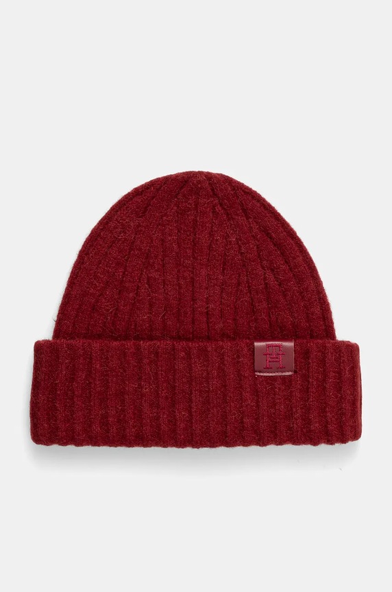 Tommy Hilfiger czapka z domieszką wełny z domieszką wełny czerwony AW0AW16632