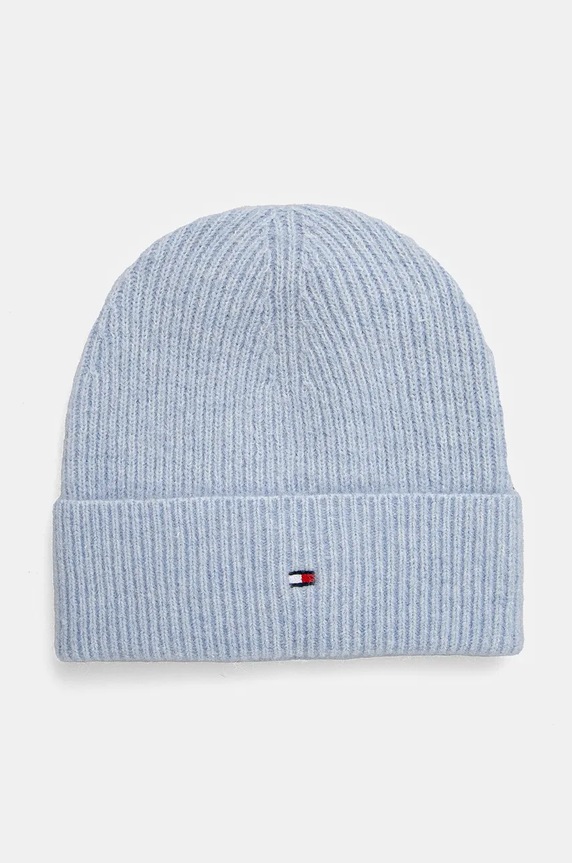 Kapa s dodatkom vune Tommy Hilfiger bez uzorka plava AW0AW16633