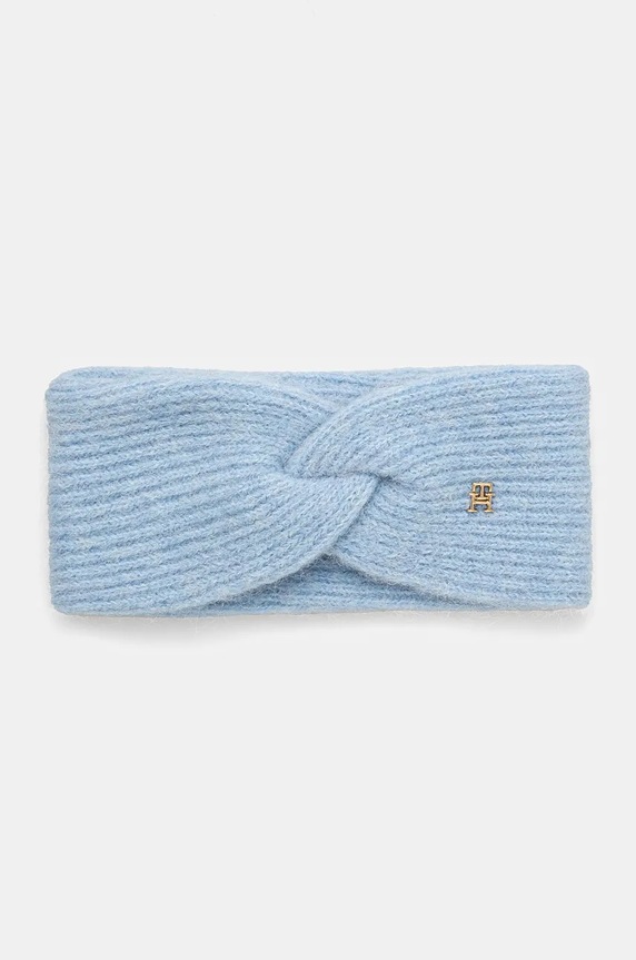 Traka s primjesom vune Tommy Hilfiger s dodatkom vune plava AW0AW16635