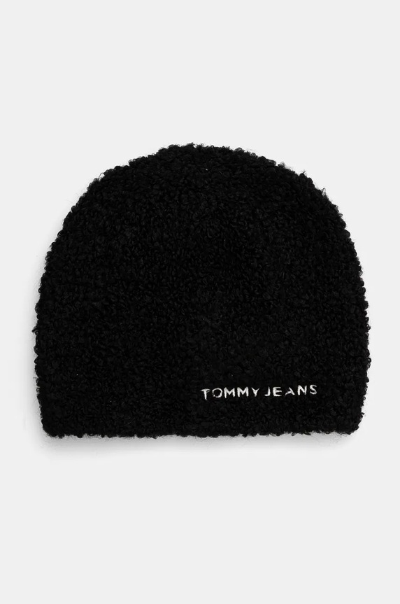 Tommy Jeans czapka z domieszką wełny czarny AW0AW17058