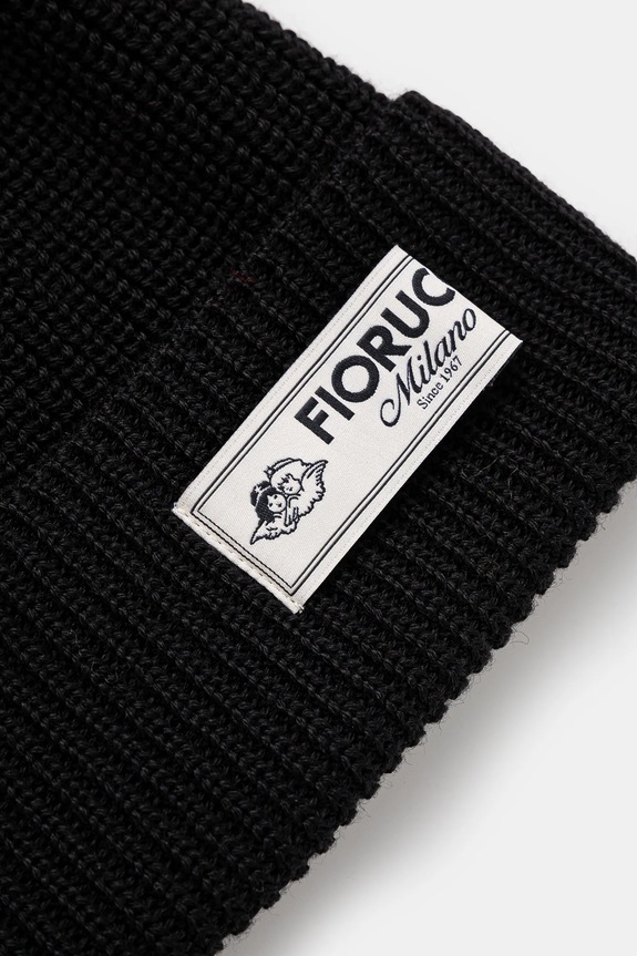 Kapa s dodatkom vune Fiorucci Knit Logo Beanie U01FPAHA216KN05BK01 crna AW24