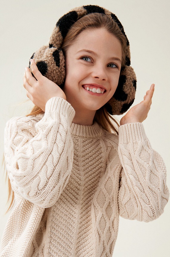 Detské chrániče na uši Liewood Albero Pile Earwarmers jemný vzor čierna LW19211