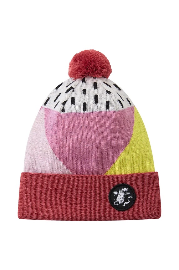 Детская шапка с примесью шерсти Reima Moomin Flinga 5300133B.G.9BYH розовый AW24