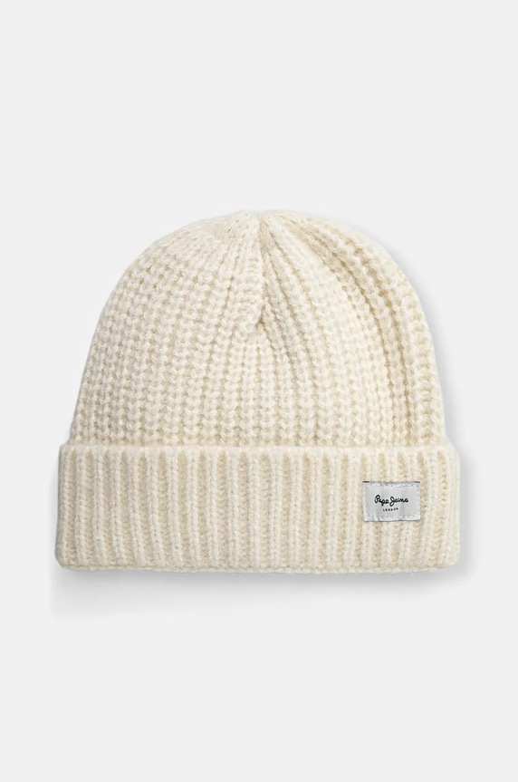 Detská čiapka Pepe Jeans ZOE HAT hrubá béžová PG040241