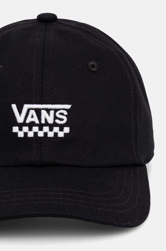 Detská bavlnená šiltovka Vans Court Side Curved Bill Jockey VN000J4UBLK1 čierna AW24