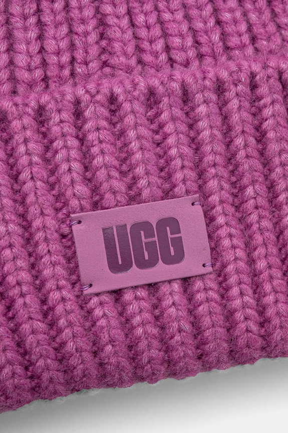 CHLAPEC Čepice z vlněné směsi UGG CHUNKY RIB BEANIE 21687. růžová