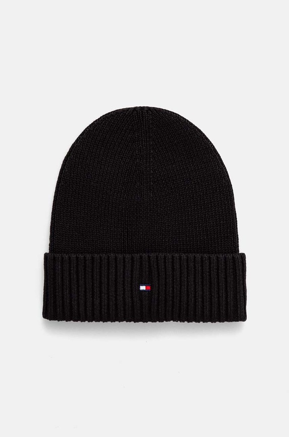 Tommy Hilfiger caciula de bumbac pentru copii uni negru AU0AU01526.9BYH