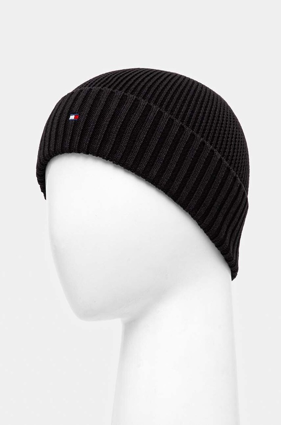 Tommy Hilfiger caciula de bumbac pentru copii AU0AU01526.9BYH negru AW24