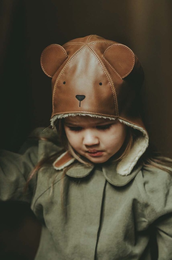 Donsje czapka dziecięca Kapi Classic Hat Bear drobny wzór brązowy 6020001.
