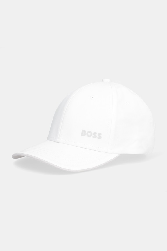 BOSS Green καπέλο με γείσο ανδρικό βαμβακερό Cap-Bold στάμπα λευκό 50519219