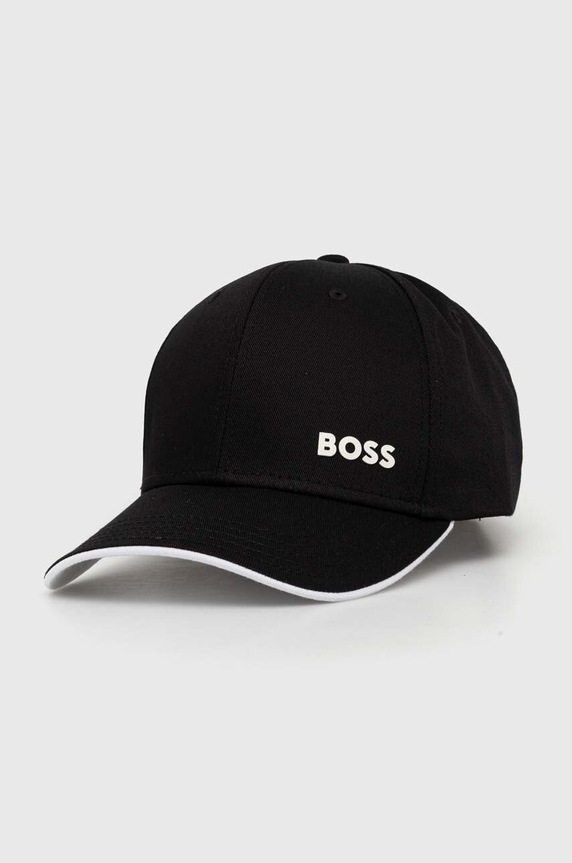 BOSS Green czapka z daszkiem męska bawełniana Cap-Bold nadruk czarny 50519219