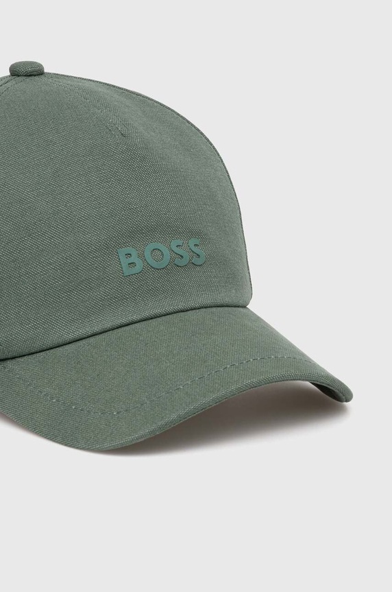 BOSS Orange czapka z daszkiem bawełniana 50518788 zielony AW24