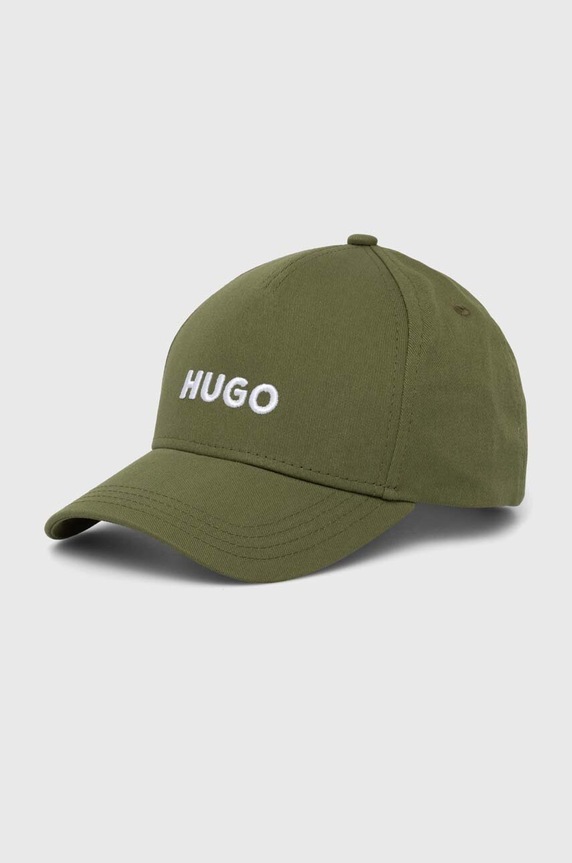 HUGO czapka z daszkiem bawełniana aplikacja zielony 50518901