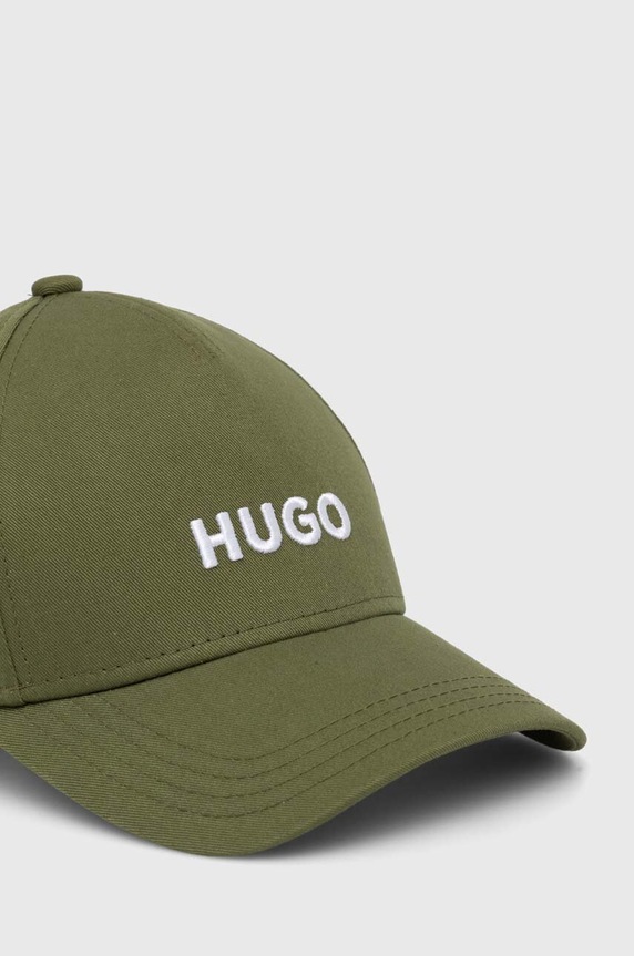 HUGO czapka z daszkiem bawełniana 50518901 zielony AW24