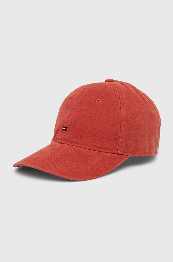 Tommy Hilfiger czapka z daszkiem bawełniana bawełna pomarańczowy AM0AM12531