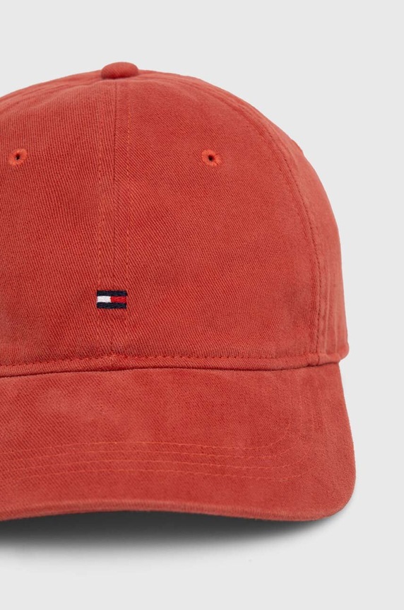 Tommy Hilfiger czapka z daszkiem bawełniana AM0AM12531 pomarańczowy AW25