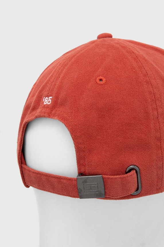 Akcesoria Tommy Hilfiger czapka z daszkiem bawełniana AM0AM12531 pomarańczowy