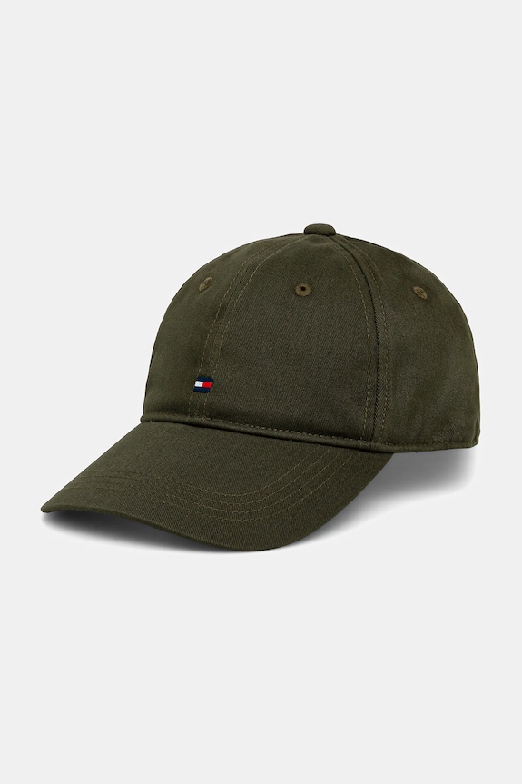 Tommy Hilfiger czapka z daszkiem bawełniana bawełna zielony AM0AM12531