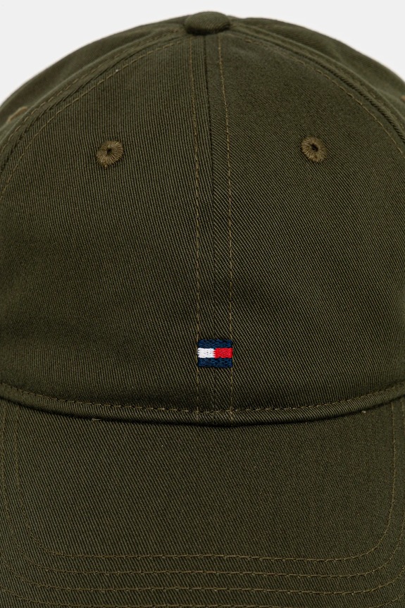 Tommy Hilfiger czapka z daszkiem bawełniana AM0AM12531 zielony AW25