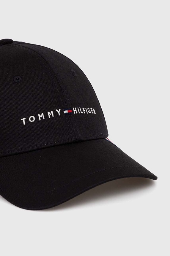 Tommy Hilfiger czapka z daszkiem bawełniana AM0AM12532 czarny AW24