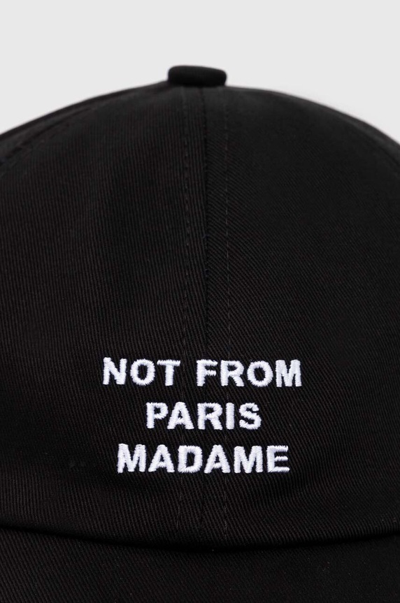 Βαμβακερό καπέλο του μπέιζμπολ Drôle de Monsieur La Casquette Slogan PERM.CP151.CO138.BL μαύρο AW24