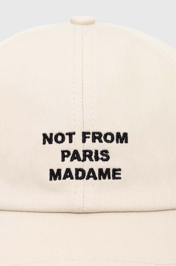Βαμβακερό καπέλο του μπέιζμπολ Drôle de Monsieur La Casquette Slogan PERM.CP151.CO138.MT μπεζ AW24