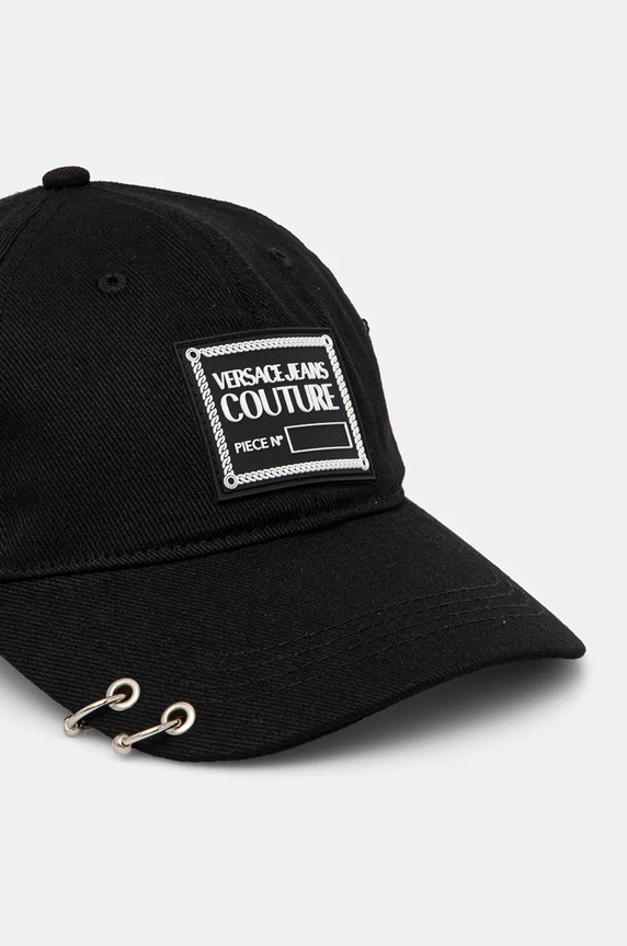 Bavlněná baseballová čepice Versace Jeans Couture 77GAZK55.ZG296 černá AW24