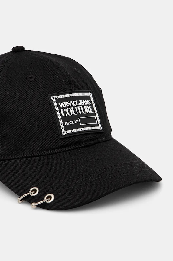 Bavlněná baseballová čepice Versace Jeans Couture 77GAZK55.ZG296 černá AW24