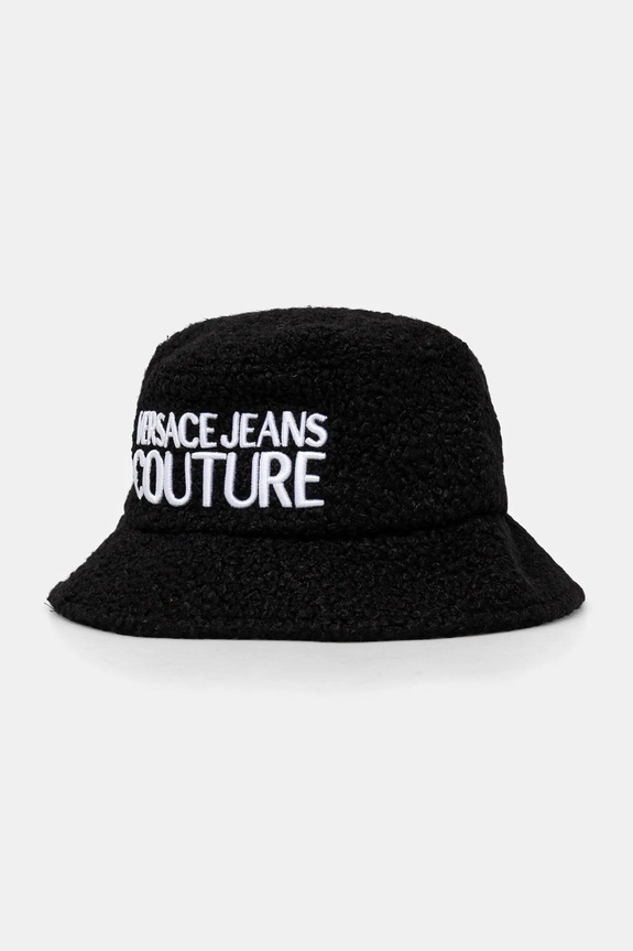 Μάλλινο καπέλο Versace Jeans Couture 77GAZK07.ZSB12 μαύρο AW24