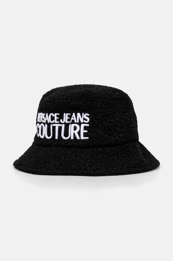 Μάλλινο καπέλο Versace Jeans Couture 77GAZK07.ZSB12 μαύρο AW24