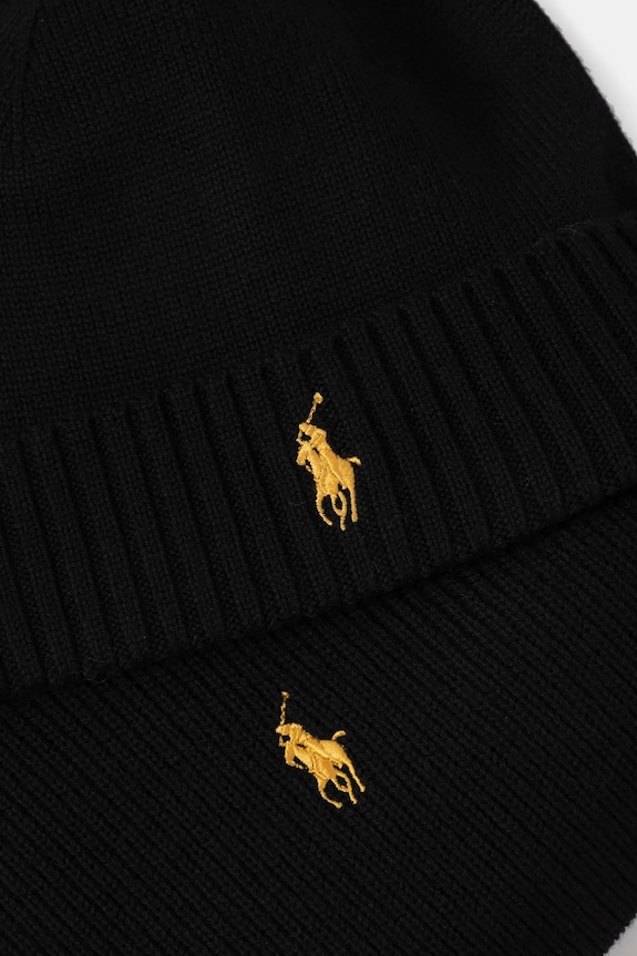 Polo Ralph Lauren wool beanie and scarf black 710951146