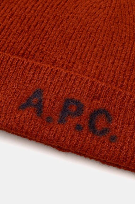 Akcesoria A.P.C. czapka wełniana bonnet harry WVBDK.M25085 brązowy